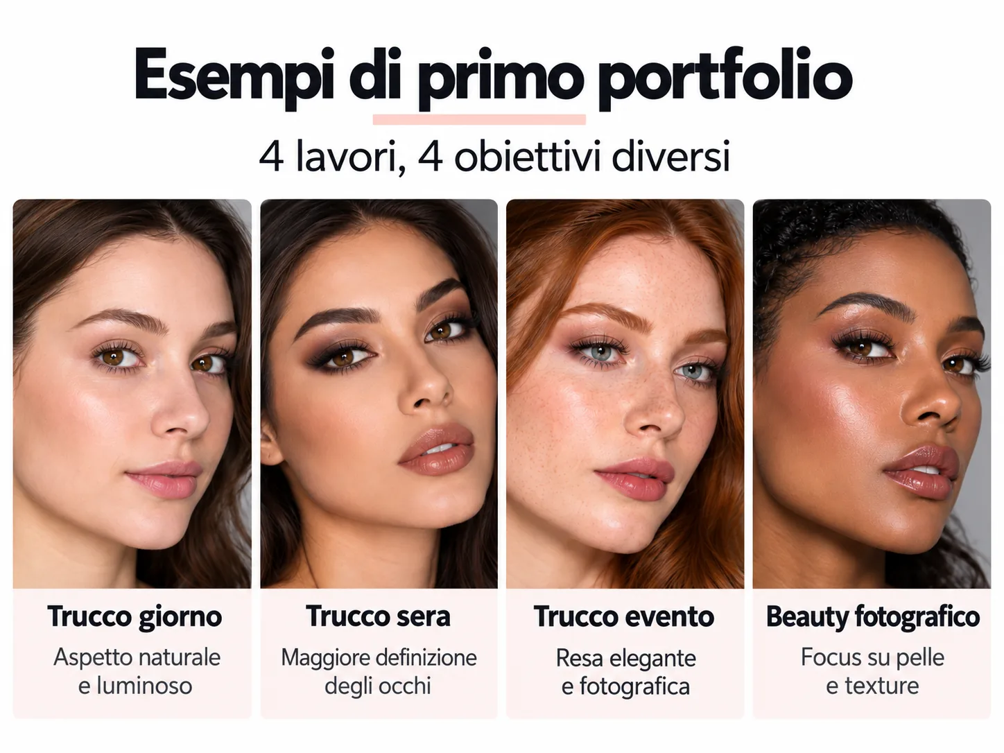 Ritratto con trucco giorno luminoso e labbra rosate