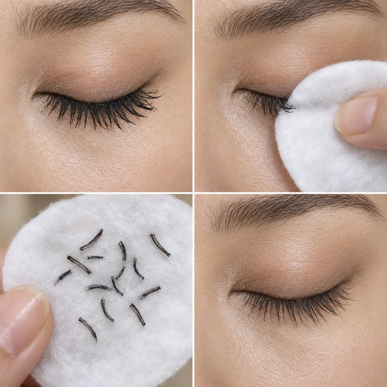 Ciglia rivestite da mascara tubing prima della rimozione