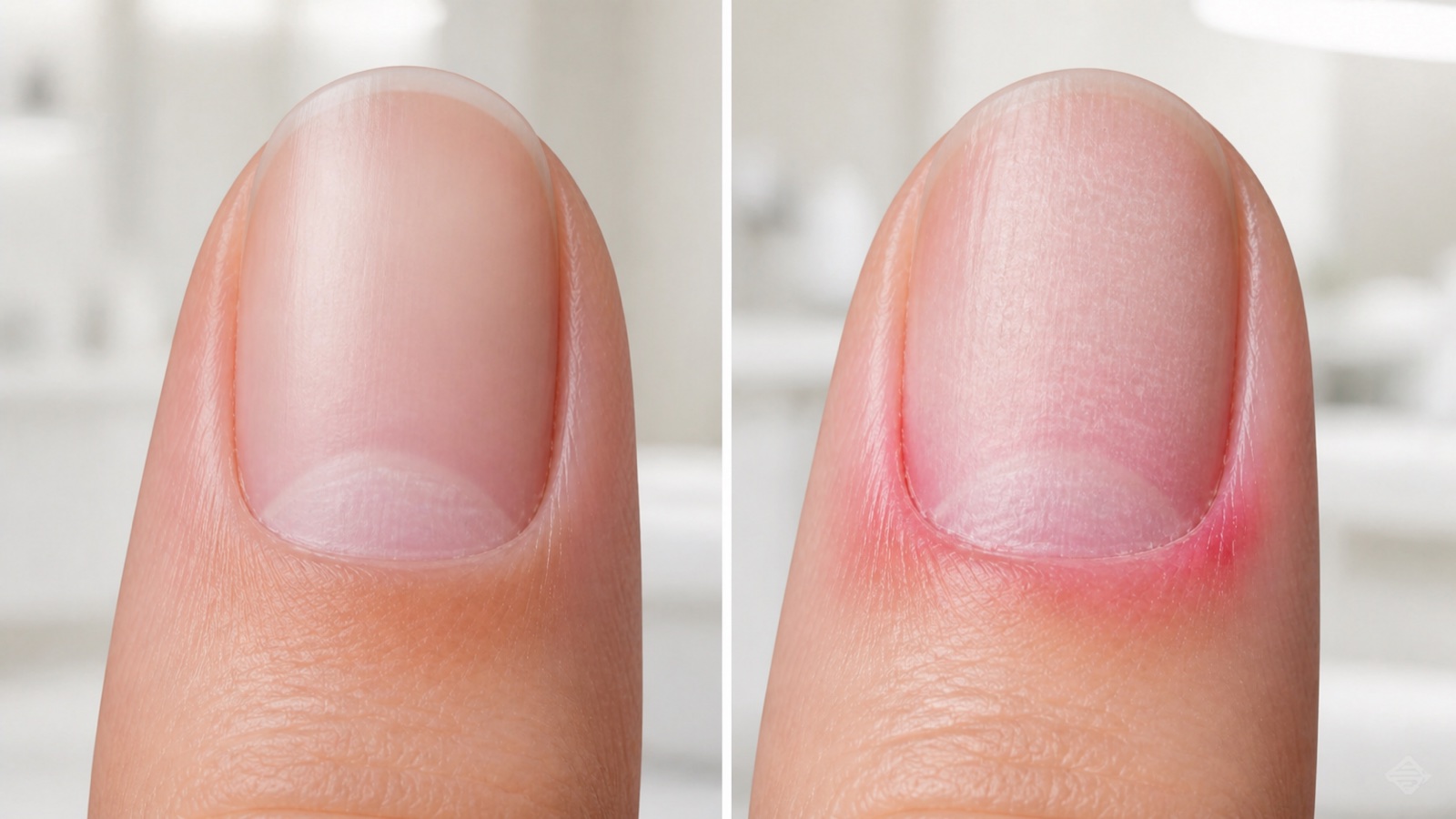 Comparison of under-prepared, correctly prepared and over-filed natural nails before gel application