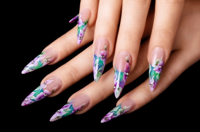 long nails with decoration