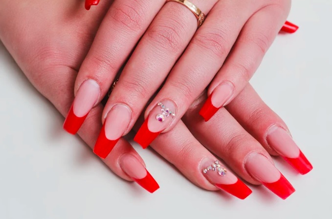 red french nails
