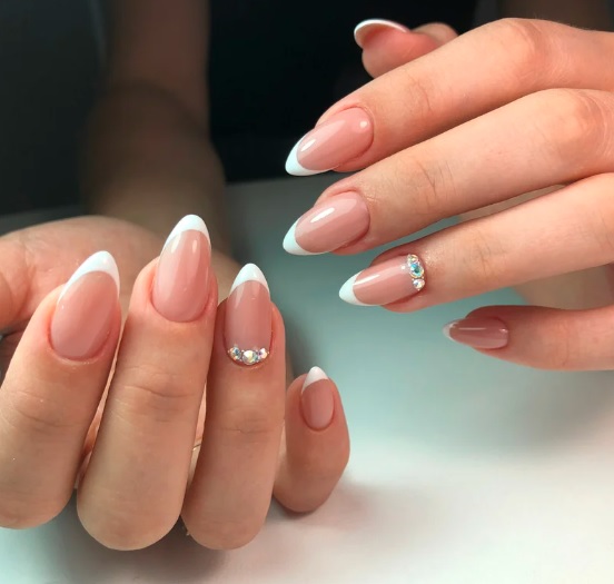 glitter cuticles french nail