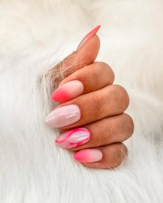 pink marble nails